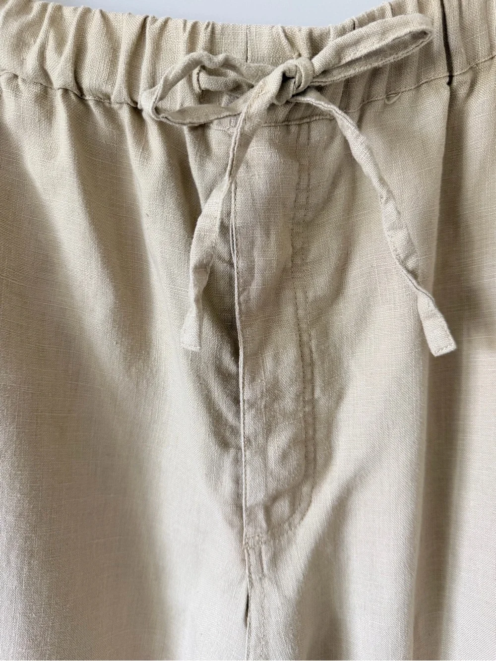 Natural Blue by Visitor Men’s XL 100% Linen Drawstring Pants Beige